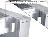 Interior view of the Sunstone 44" ADA Compliant Combo Sink Base Cabinet highlighting its wheelchair accessibility and practical design elements.